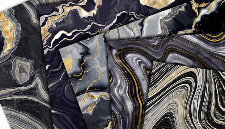 10 تکسچر طلایی و بافت سنگ زمین شناسی   Gold Veined Agate Stone Textures