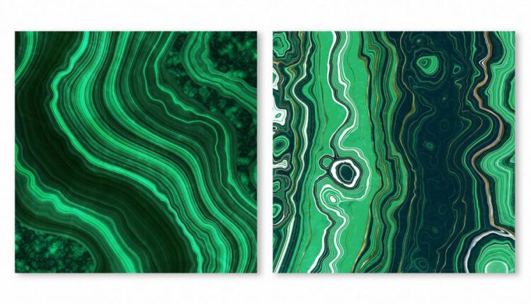 10 تکسچر طلایی و مرمر سبز   Malachite & Gold Textures