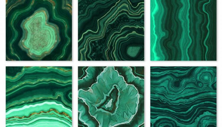 10 تکسچر طلایی و مرمر سبز   Malachite & Gold Textures