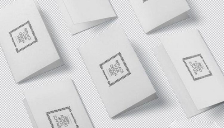 موکاپ کارت ویزیت دو لت   Folded Business Card Mockup