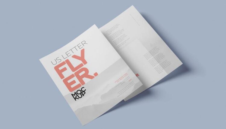 موکاپ سربرگ و تراکت   US Letter Flyer Mock Up