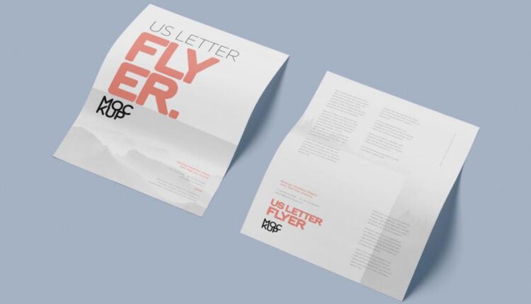 موکاپ سربرگ و تراکت   US Letter Flyer Mock Up