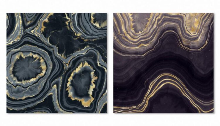 10 تکسچر طلایی و بافت سنگ زمین شناسی   Gold Veined Agate Stone Textures