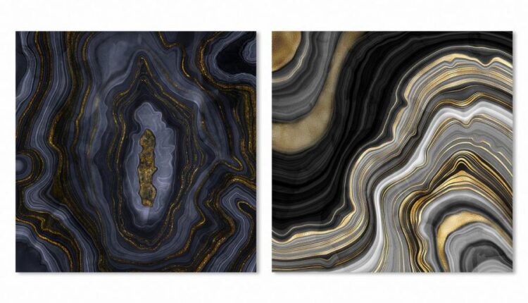 10 تکسچر طلایی و بافت سنگ زمین شناسی   Gold Veined Agate Stone Textures