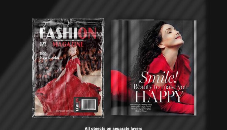 موکاپ مجله با اندازه آ4   A4 Magazine Scene Mockup