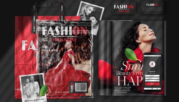 موکاپ مجله با اندازه آ4   A4 Magazine Scene Mockup