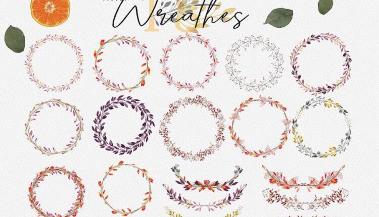 تصاویر png برگ و گل های آبرنگی پاییزی   Fall in Love Watercolor