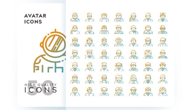 مجموعه آیکون های خطی و فلت رنگی با موضوعات مختلف   Icons Pack