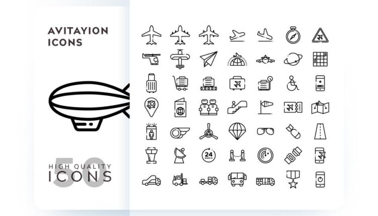 مجموعه آیکون های خطی و فلت رنگی با موضوعات مختلف   Icons Pack