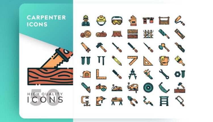 مجموعه آیکون های خطی و فلت رنگی با موضوعات مختلف   Icons Pack