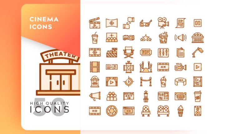 مجموعه آیکون های خطی و فلت رنگی با موضوعات مختلف   Icons Pack