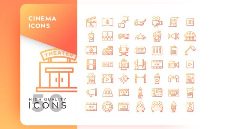 مجموعه آیکون های خطی و فلت رنگی با موضوعات مختلف   Icons Pack