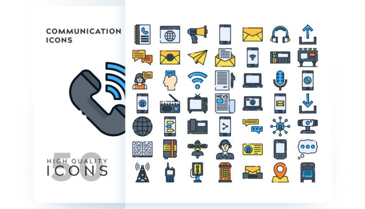 مجموعه آیکون های خطی و فلت رنگی با موضوعات مختلف   Icons Pack