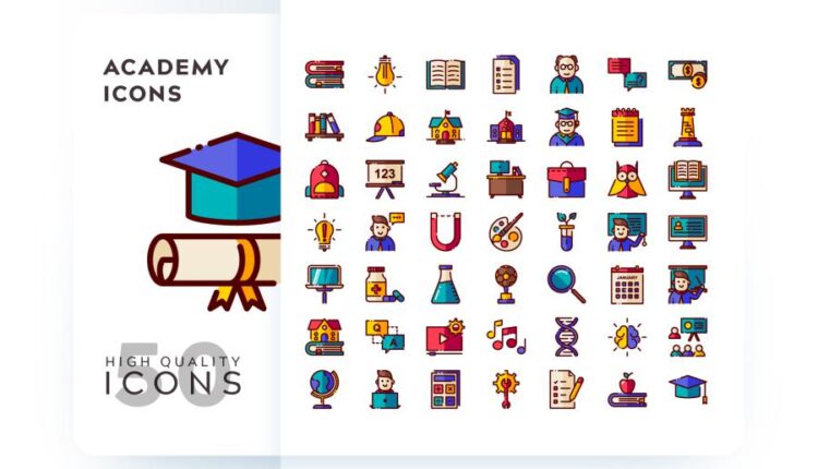 مجموعه آیکون های خطی و فلت رنگی با موضوعات مختلف   Icons Pack