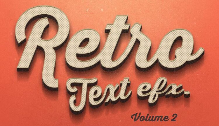 افکت های برجسته برای نوشته   Vintage Text Effects