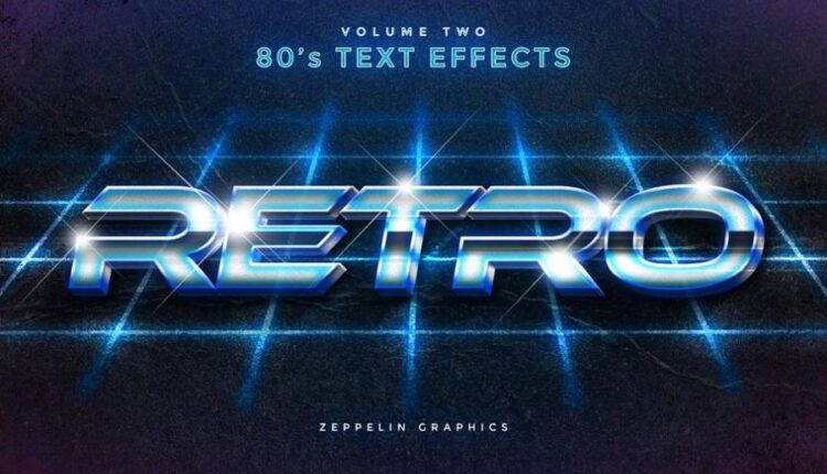 مجموعه 80 افکت نورانی نوشته   80s Text Effects