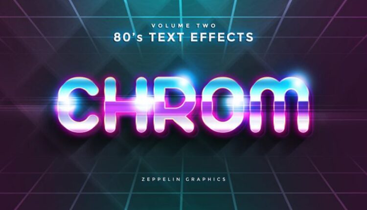مجموعه 80 افکت نورانی نوشته   80s Text Effects