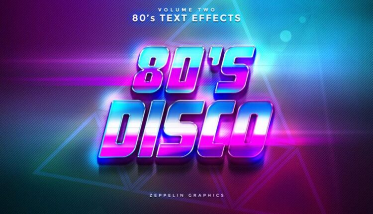 مجموعه 80 افکت نورانی نوشته   80s Text Effects