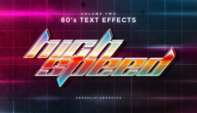 مجموعه 80 افکت نورانی نوشته   80s Text Effects