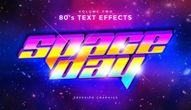 مجموعه 80 افکت نورانی نوشته   80s Text Effects