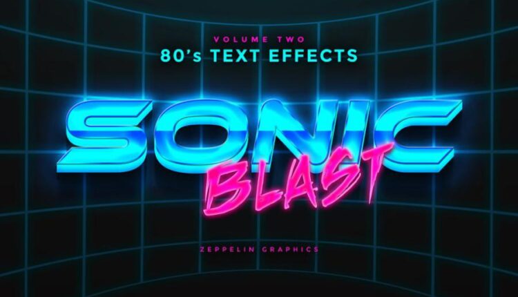مجموعه 80 افکت نورانی نوشته   80s Text Effects