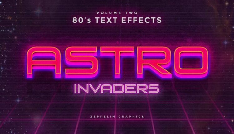 مجموعه 80 افکت نورانی نوشته   80s Text Effects