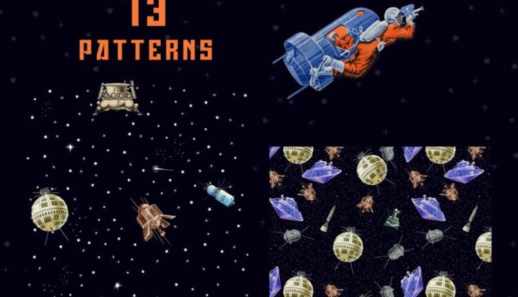 پترن های تصویرسازی شده فضایی   Patterns & Illustrations