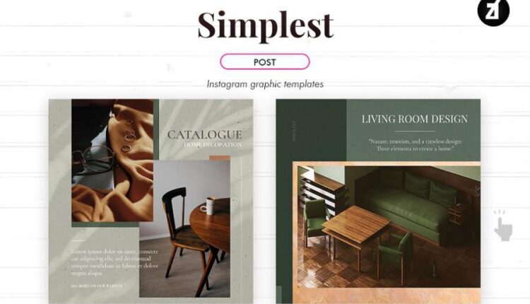 قالب آماده پست اینستاگرام   Simplest social media templates