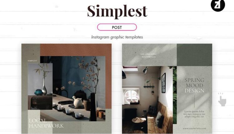 قالب آماده پست اینستاگرام   Simplest social media templates