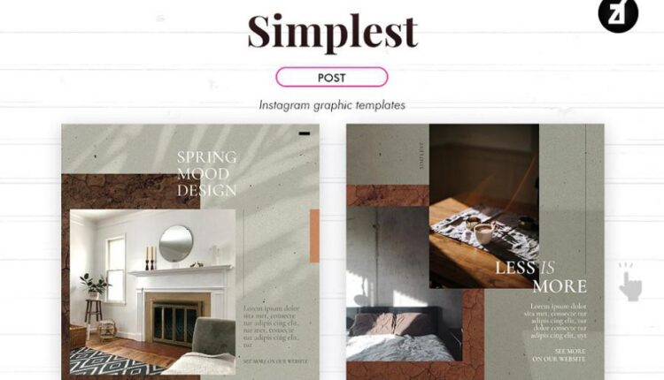 قالب آماده پست اینستاگرام   Simplest social media templates