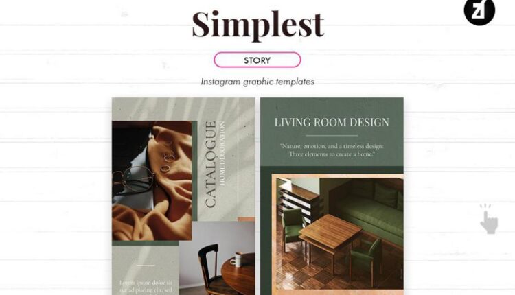 قالب آماده پست اینستاگرام   Simplest social media templates