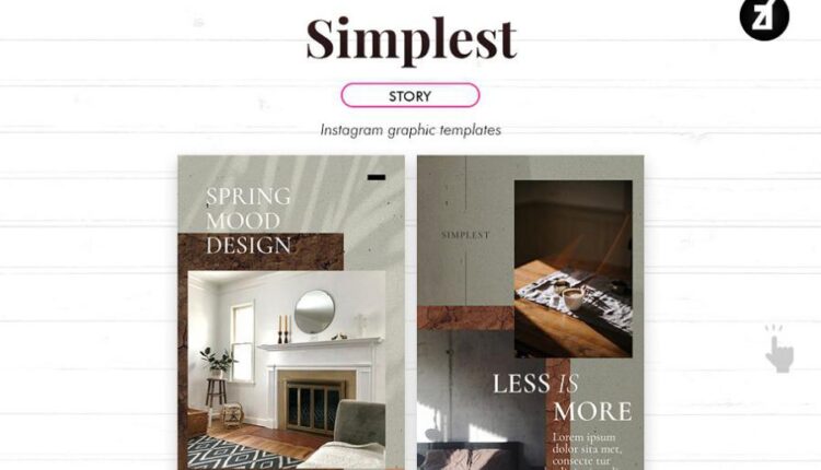قالب آماده پست اینستاگرام   Simplest social media templates