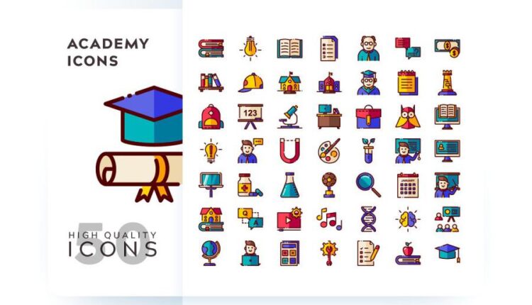 مجموعه آیکون های خطی و فلت رنگی با موضوعات مختلف   Icons Pack