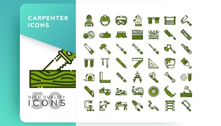 مجموعه آیکون های خطی و فلت رنگی با موضوعات مختلف   Icons Pack