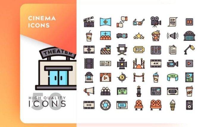 مجموعه آیکون های خطی و فلت رنگی با موضوعات مختلف   Icons Pack