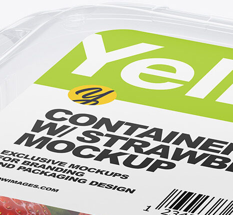 موکاپ بسته بندی شفاف میوه جات   Strawberry Mockup