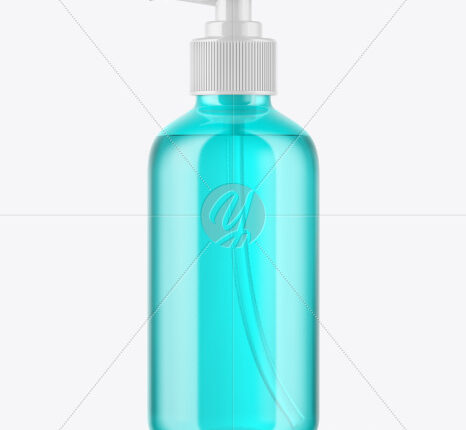 موکاپ بسته بندی مایع دستشویی   Bottle with Pump Mockup