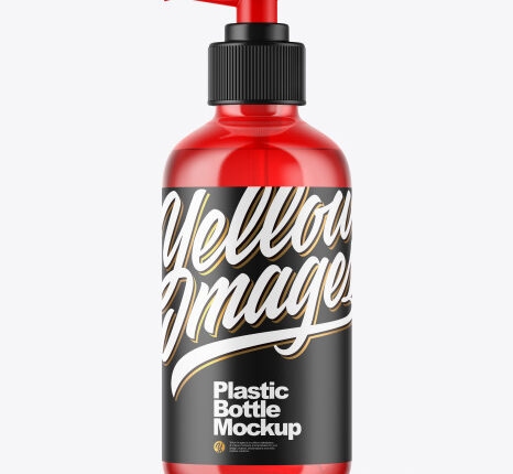 موکاپ بسته بندی مایع دستشویی   Bottle with Pump Mockup