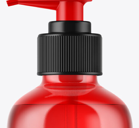 موکاپ بسته بندی مایع دستشویی   Bottle with Pump Mockup
