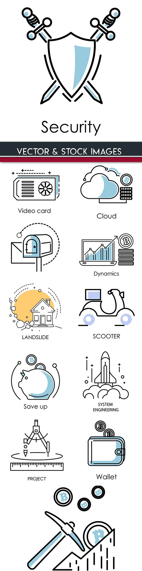 آیکون های خطی بسیار زیبا و خلاقانه Signs and symbols business