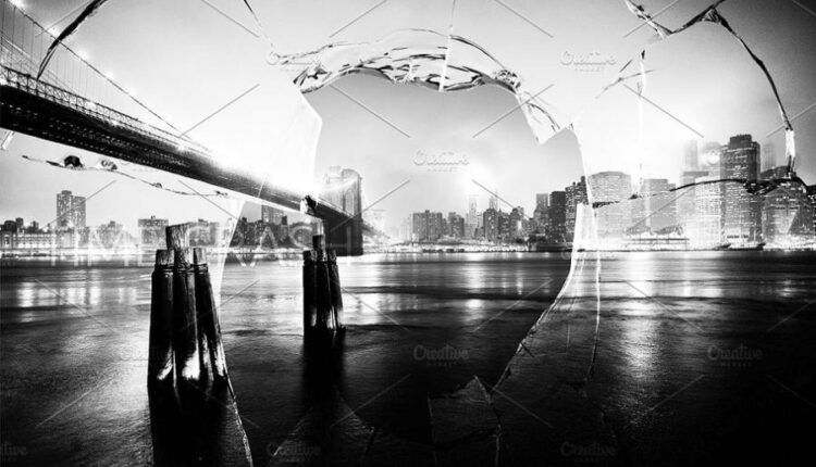 افکت و تکسچر شیشه شکسته   10 Broken Glass Textures Mock up