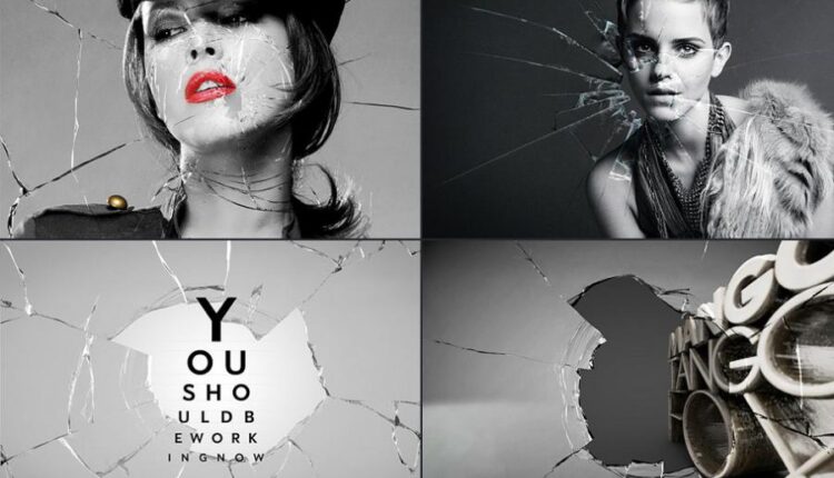 افکت و تکسچر شیشه شکسته   10 Broken Glass Textures Mock up