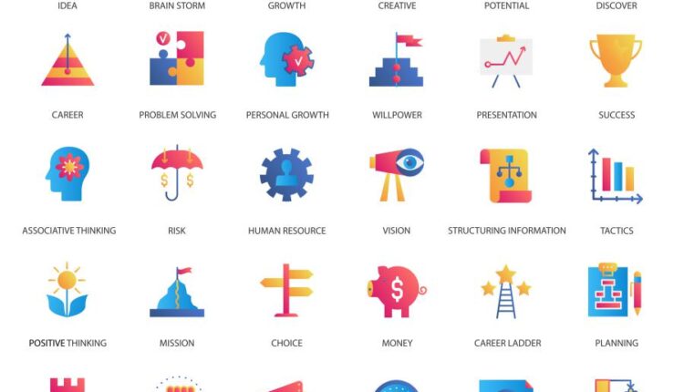 آیکون های وکتوری تجاری   gradient business icons