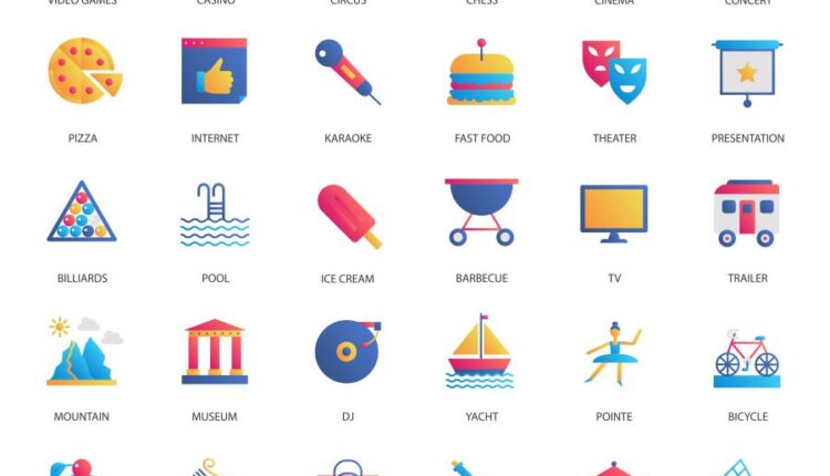 آیکون های وکتوری تجاری   gradient business icons