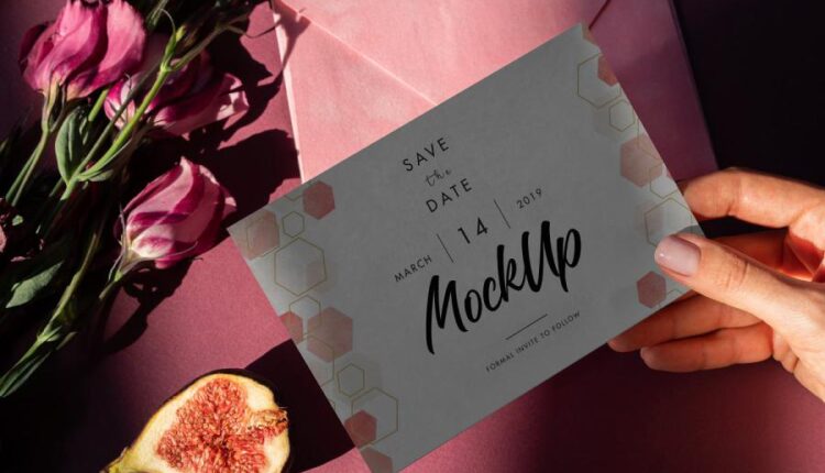 موکاپ کارت عروسی شیک و زیبا   Wedding Day Mock Up