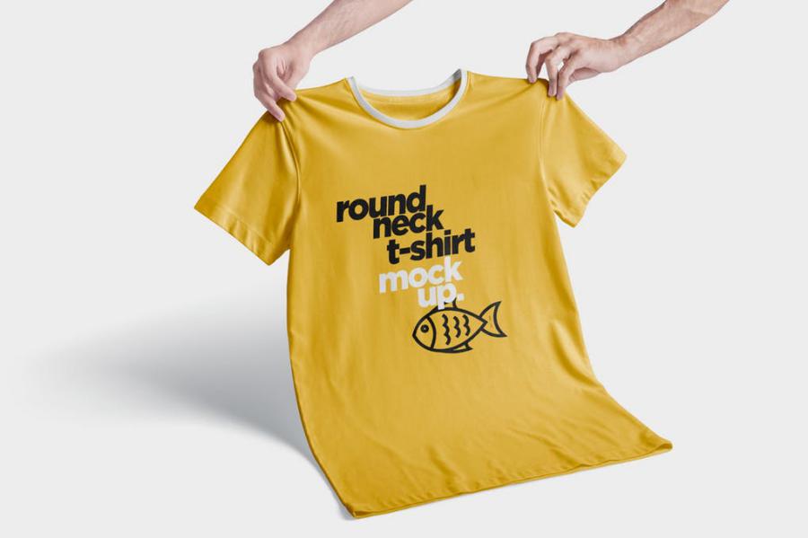 موکاپ تی شرت Round Neck T Shirt Mockups