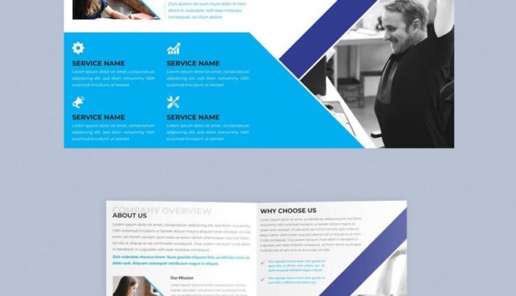 طرح لایه باز بروشور شرکتی   Business Bifold Brochure 5