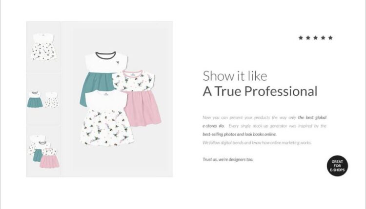 موکاپ پیراهن آستین کوتاه دخترانه کودک   Baby Dress Mock up