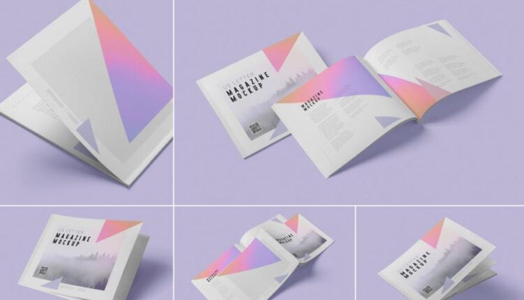 موکاپ مجله در زاویه های متنوع   Magazine Mockup