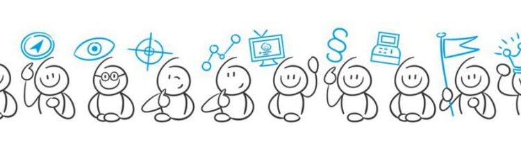 وکتور های خطی کاربردی حالت های چهره   Vector Stick Figure Blue